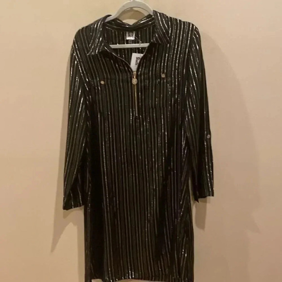 - Anne Klein metallic striped dress - Picture 2 of 10
